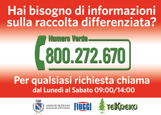 Numero Verde Raccolta Differenziata Fiuggi