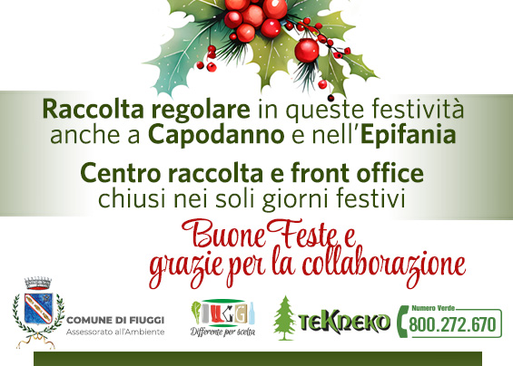 Raccolta differenziata Fiuggi Natale 2024