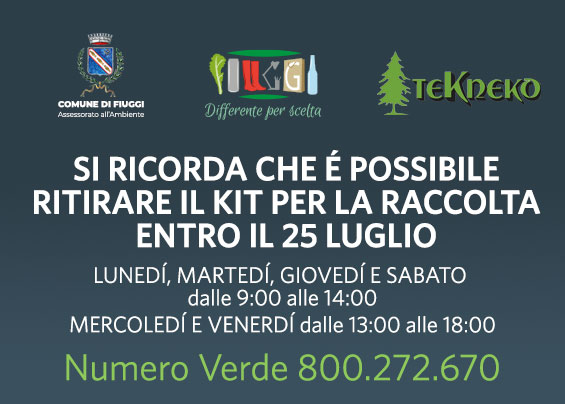 fiuggi ritiro kit entro 25 lug